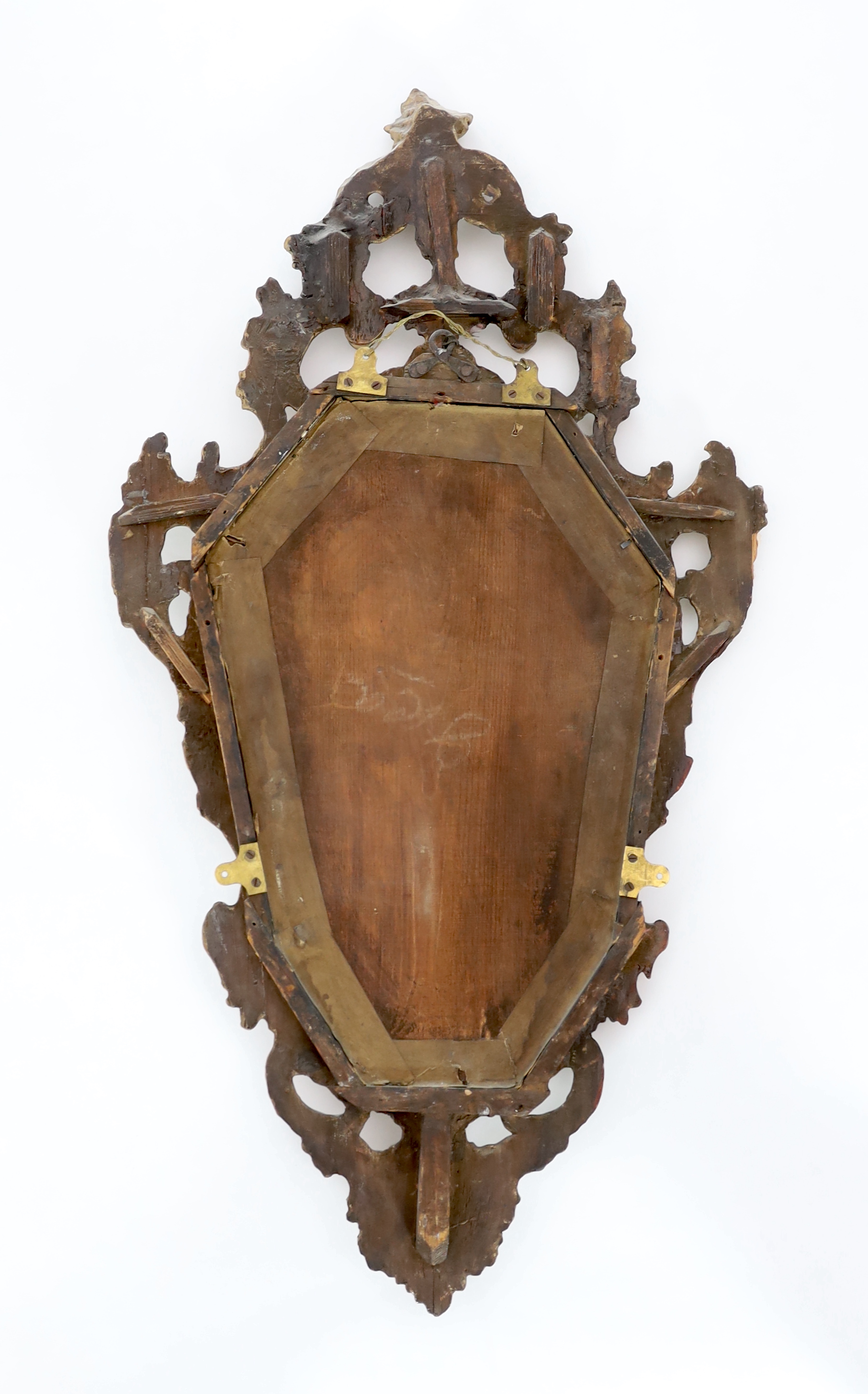 A set of four 19th century Italian giltwood wall mirrors 48cm wide, 83cm high